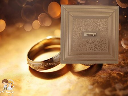 کارت عروسی133 قهوه ای طلاکوب