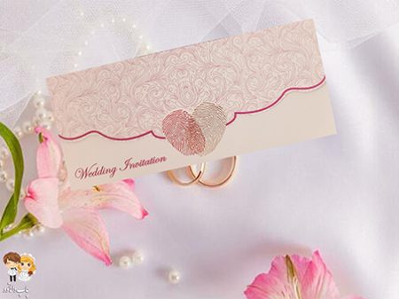 کارت عروسی 232 کرم- صورتی