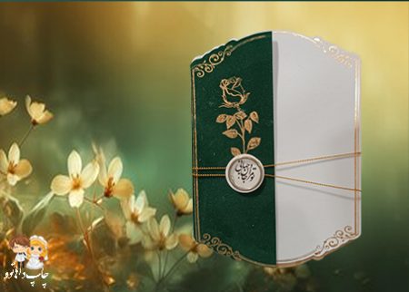 کارت عروسی 370  مخمل سبز