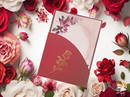 کارت عروسی 390 گل رز قرمز